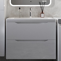 Style Line Тумба с раковиной Марелла 70 Люкс Plus антискрейтч подвесная белая – фотография-1